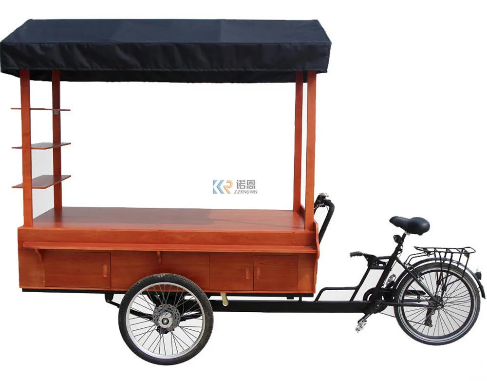 

OEM Retro Flowers Coffee Bike Hot Ice Coffee Vintage Bike Food Vending Vendor Tricycle Can be Customized