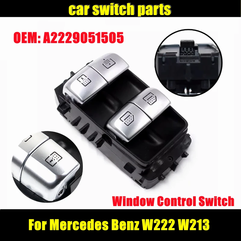 

Автомобильный переключатель, запчасти 2229051505, черный для Mercedes Benz W222 W213 S550 Power Master, переключатель стеклоподъемника A2229051505, панель подъемника