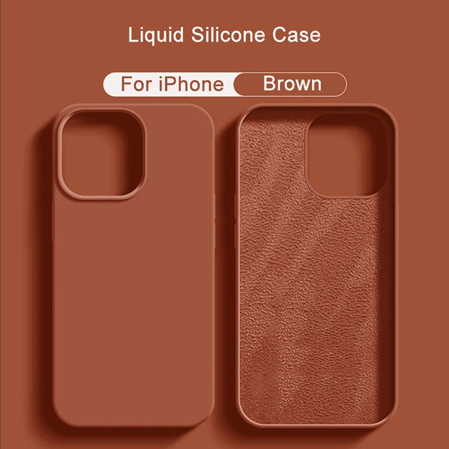 thumbnail image 1 of Original Liquid Silicone Case For iPhone 15 14 12 11 13 Pro Max Mini Luxury Shockproof Cover X XR XS 7 8 14 Plus SE Accessories, 1 of 5