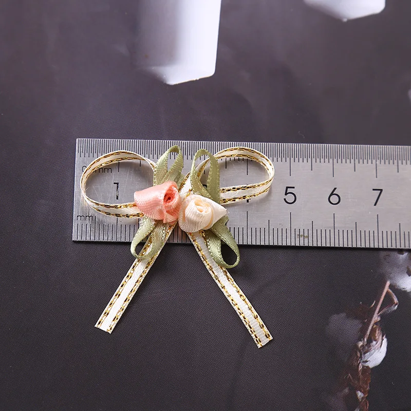 50PCS Rose Pod Bow Handmade DIY Simulation Ribbon Jewellery Accessories Clothing Accessories Decorative