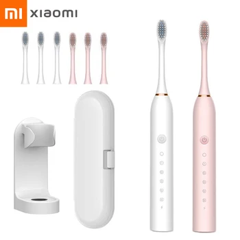 샤오미 소닉 전동 칫솔, 6 가지 모드, IPX7 방수, 치아 미백, 스마트 전동 칫솔, 칫솔 거치대 포함