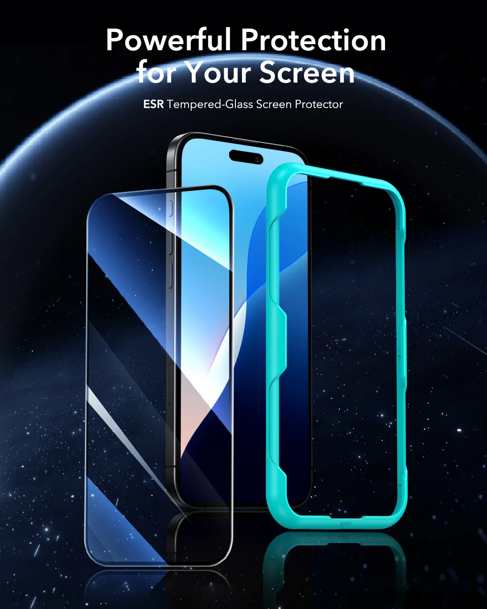 ESR Tempered-Glass Screen Protector iPhone 13/14/15/16/17 Pro Max HD Clear Anti-spy Screen Firm For iPhone 17Air&16/15 Plus&16e — view 2
