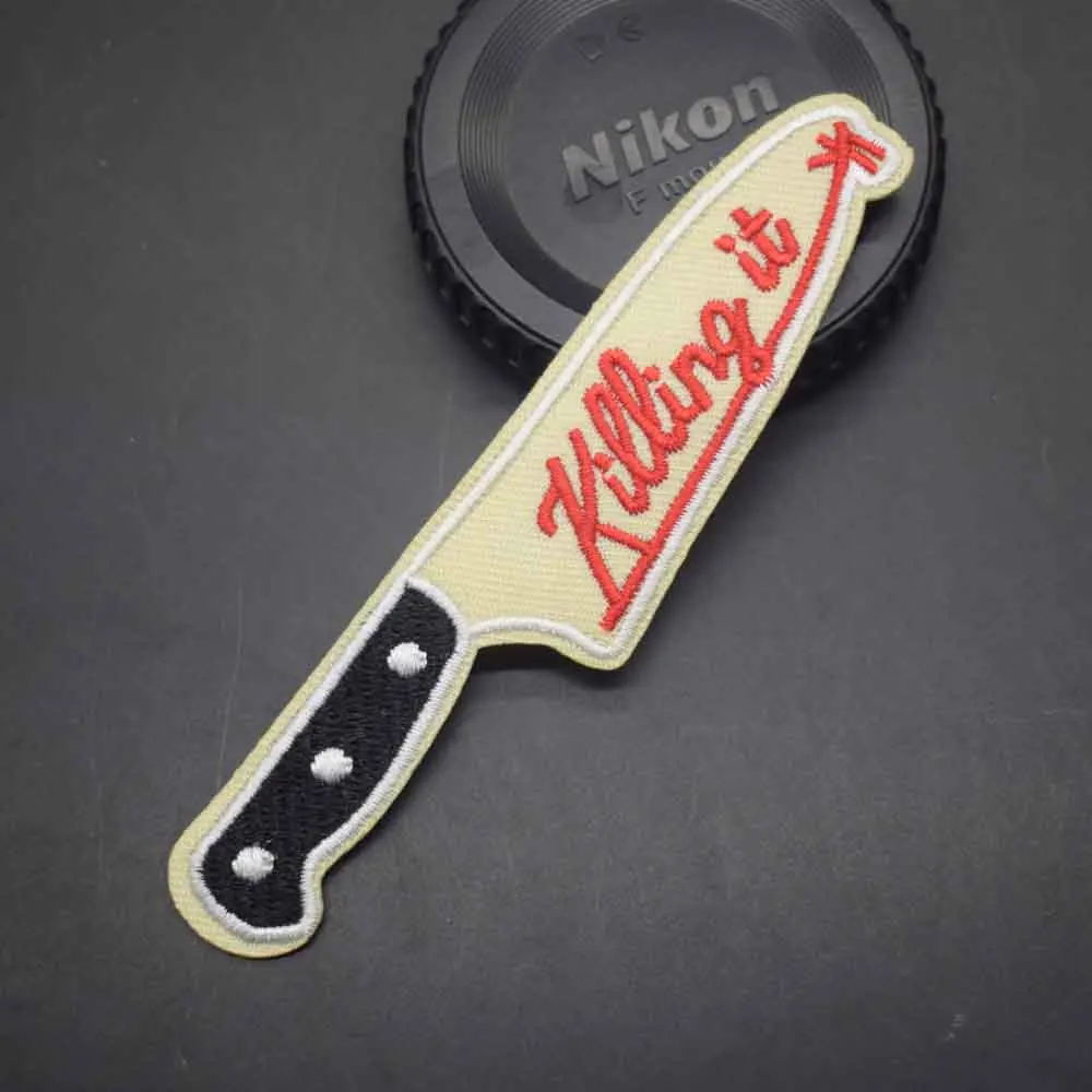 Küche Messer Töten Es Eisen Auf Bestickte Kleidung Patches Für Kleidung Aufkleber Bekleidung Großhandel