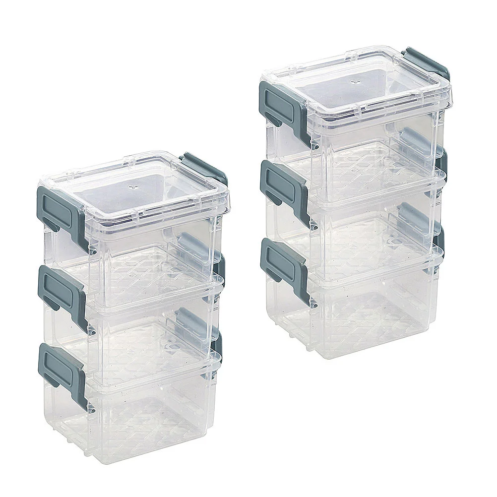 6/4Pcs Desktop Storage Cases Transparent Jewelry Organizers Stackable Boxes Living Room Desktop Storage Box Jewelry Box