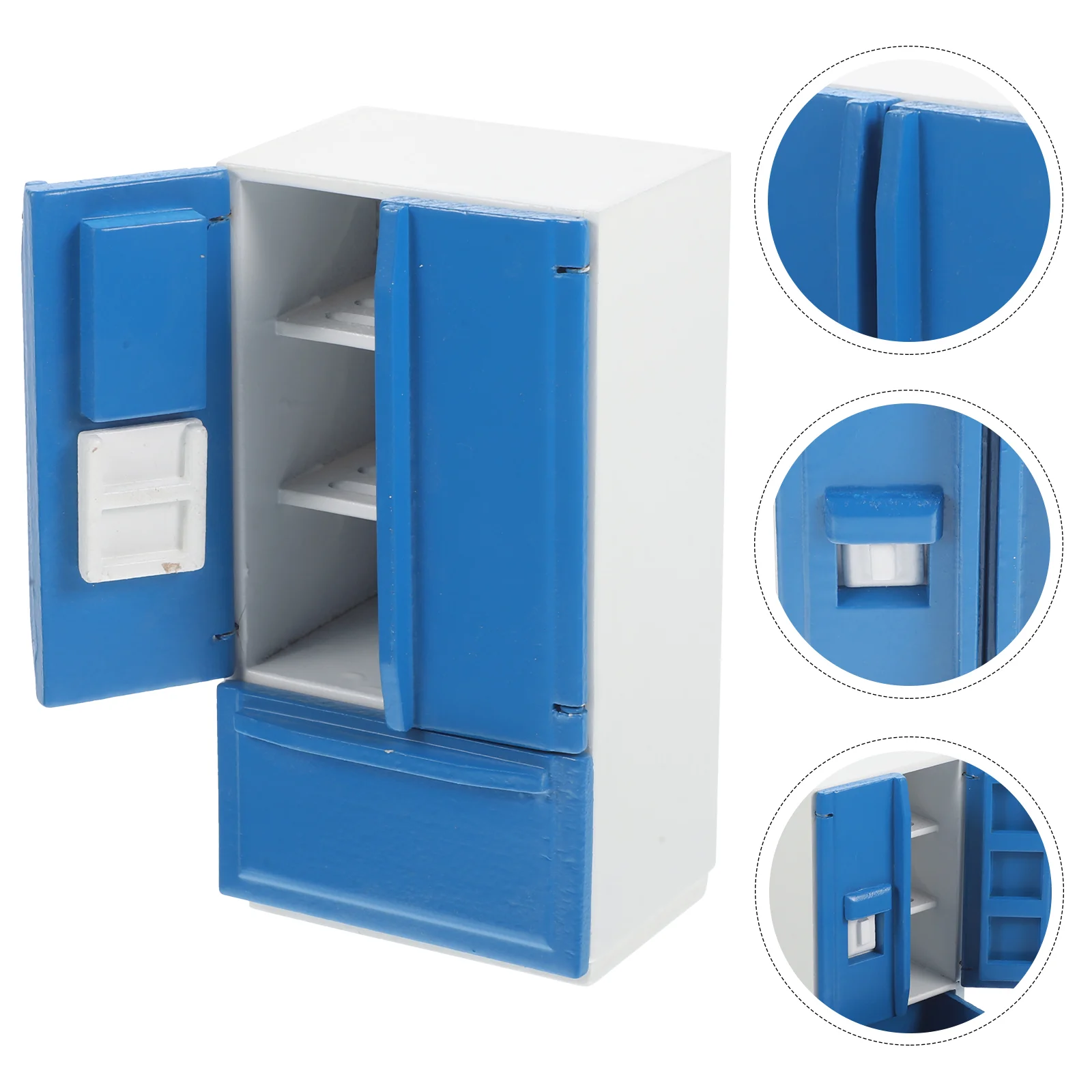 

Морозильная камера 1:12 миниатюрный кукольный домик Игрушечная модель пищи двойная дверь холодильник синий детский Холодильник Деревянный крошечный реквизит прибор