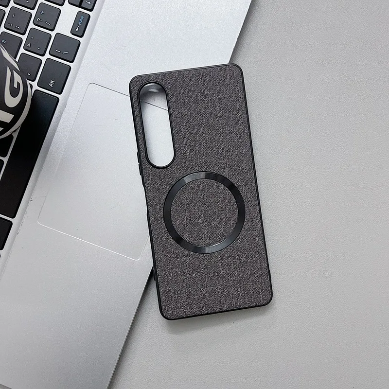 Fabric Cloth Texture Magnetic Phone Case - Shockproof with Magsafe Charging Compatibility