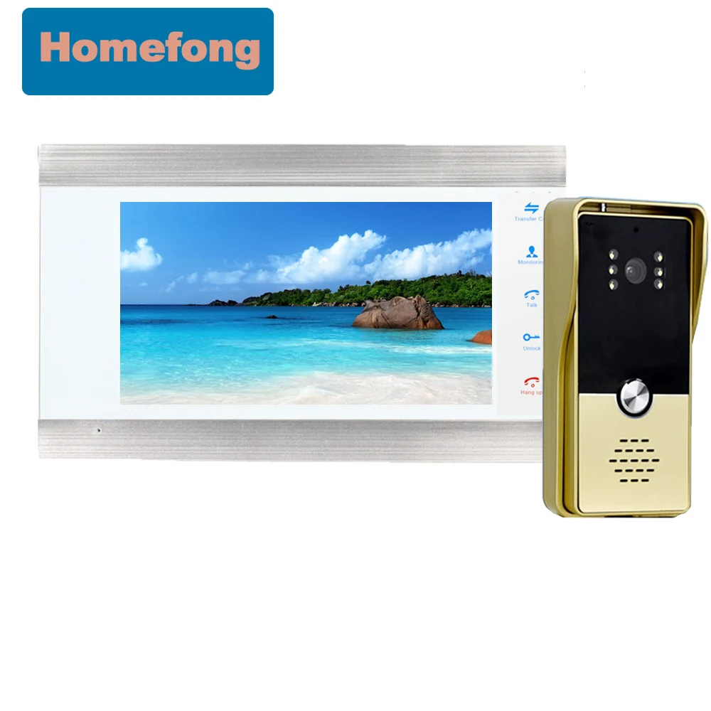 

Homefong 7 Inch Wired Record Video Door Phone Doorbell Camera Intercom System for Home Security Door Access Control Unlock Talk