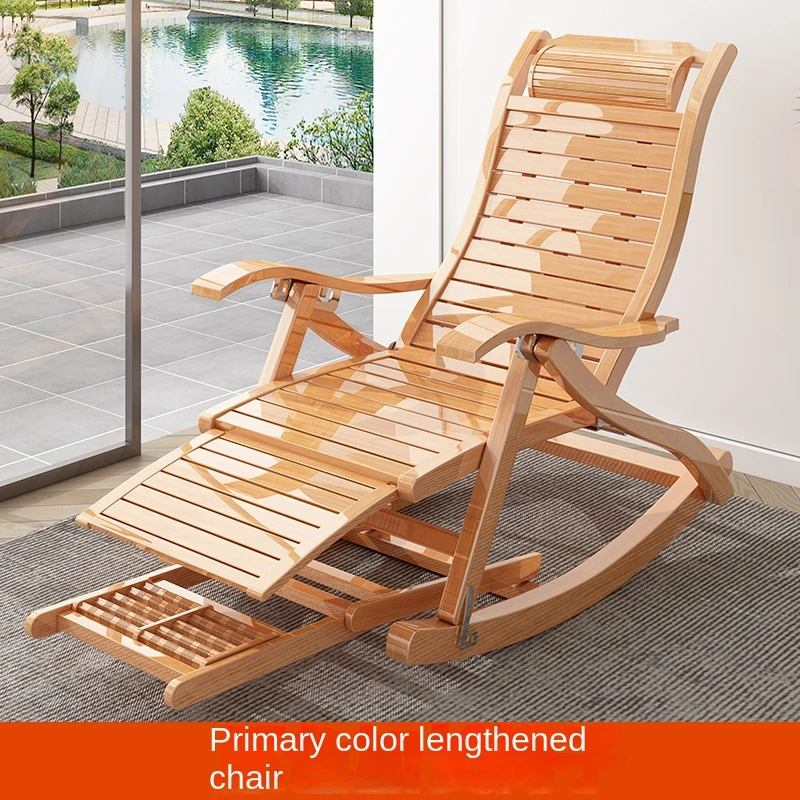 Relax Folding rocking chair Living room Armchair adult bamboo recliner modern balcony lazy sun loungers ergonomic home furniture