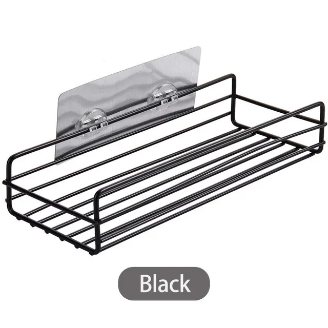 Badezimmer-Aufbewahrungsregal, Küchen-Organizer-Regal, schwarze Regale, Eckrahmen, Eisen, Dusche, stanzfrei montiertes Caddy-Rack_voghion.com