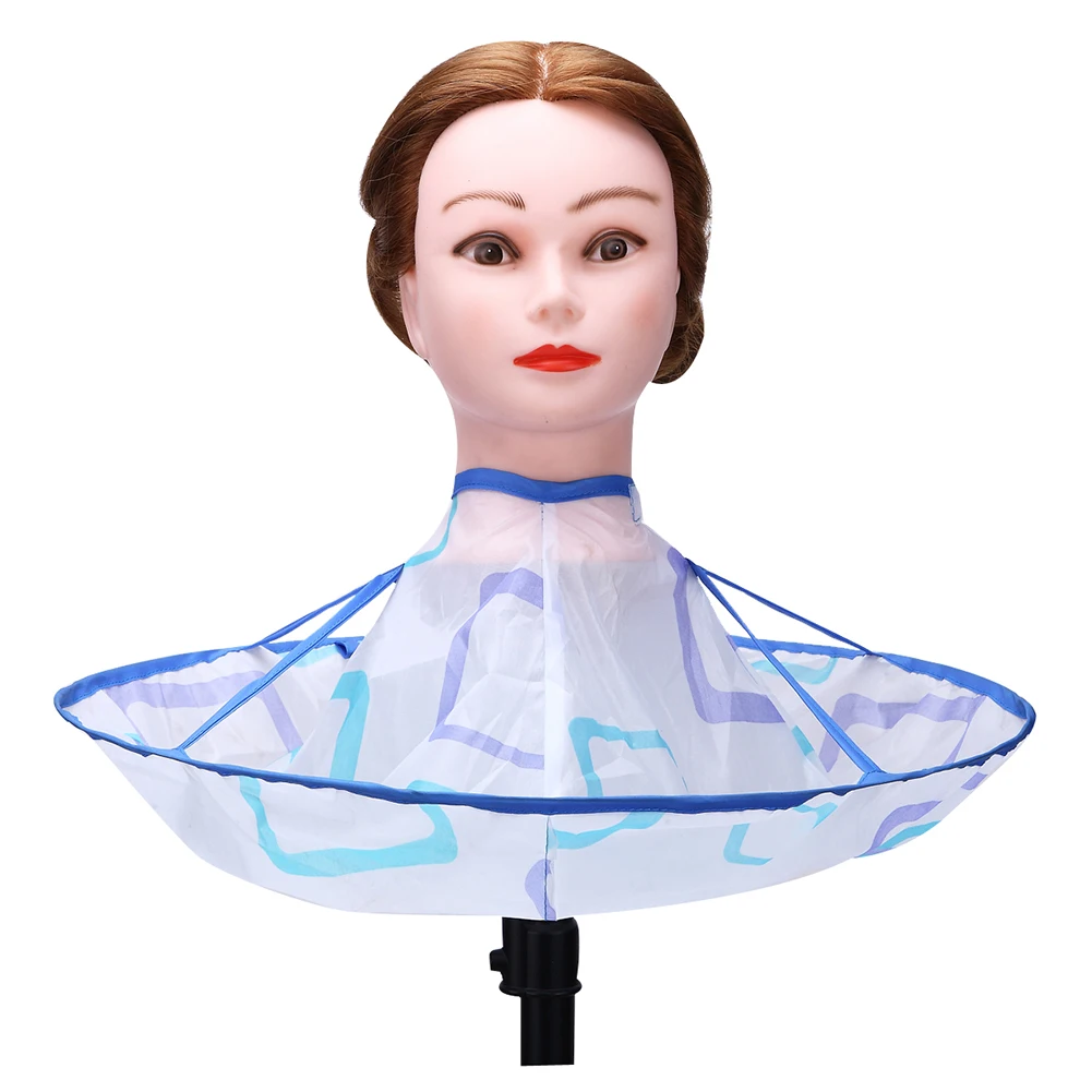 Folding Umbrella Hair Catch Antistatic Hairdressing Apron Waterproof Umbrella Barber Cape Washable for Children Kid Adults