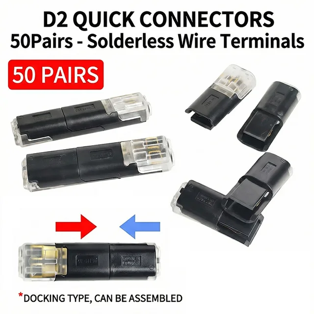 Electric Wire Connector No Strip Quick Dual Line Cable Interconnection Detachable Automotive Terminal Plug Universal Quality 1