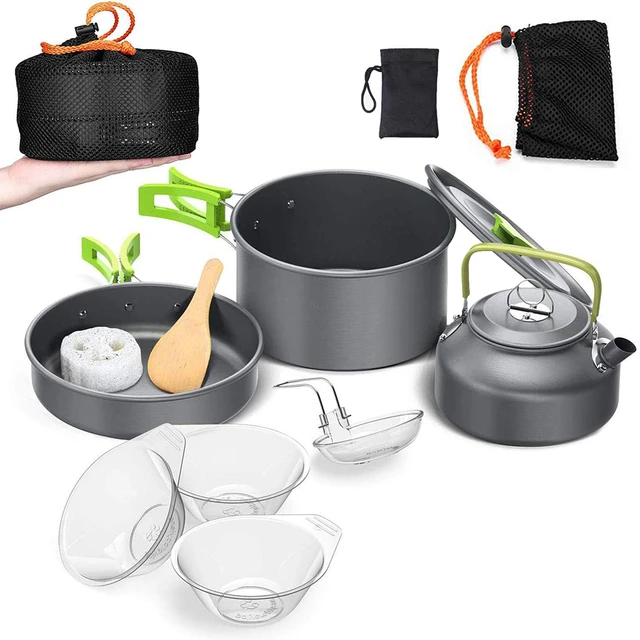 Outdoor Cook Gear Collapsible Aluminum Nonstick Backpacking