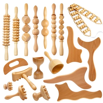 Wood Therapy Massager Anti-Cellulite Gua Sha Tool Deep Tissue Relax Massager for Body Face Lifting Maderoterapia Roller