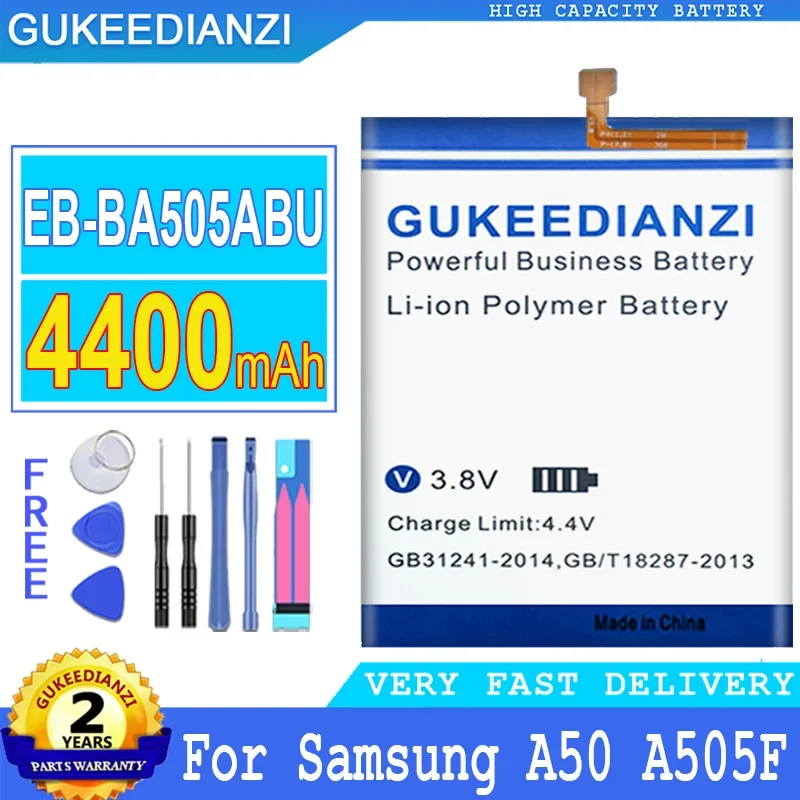 

Аккумулятор GUKEEDIANZI для SAMSUNG Galaxy, EB-BA505ABU, A50, A505F, SM-A505F, A505FN, DS, GN, A505W, A30s, A30, 4400 мАч