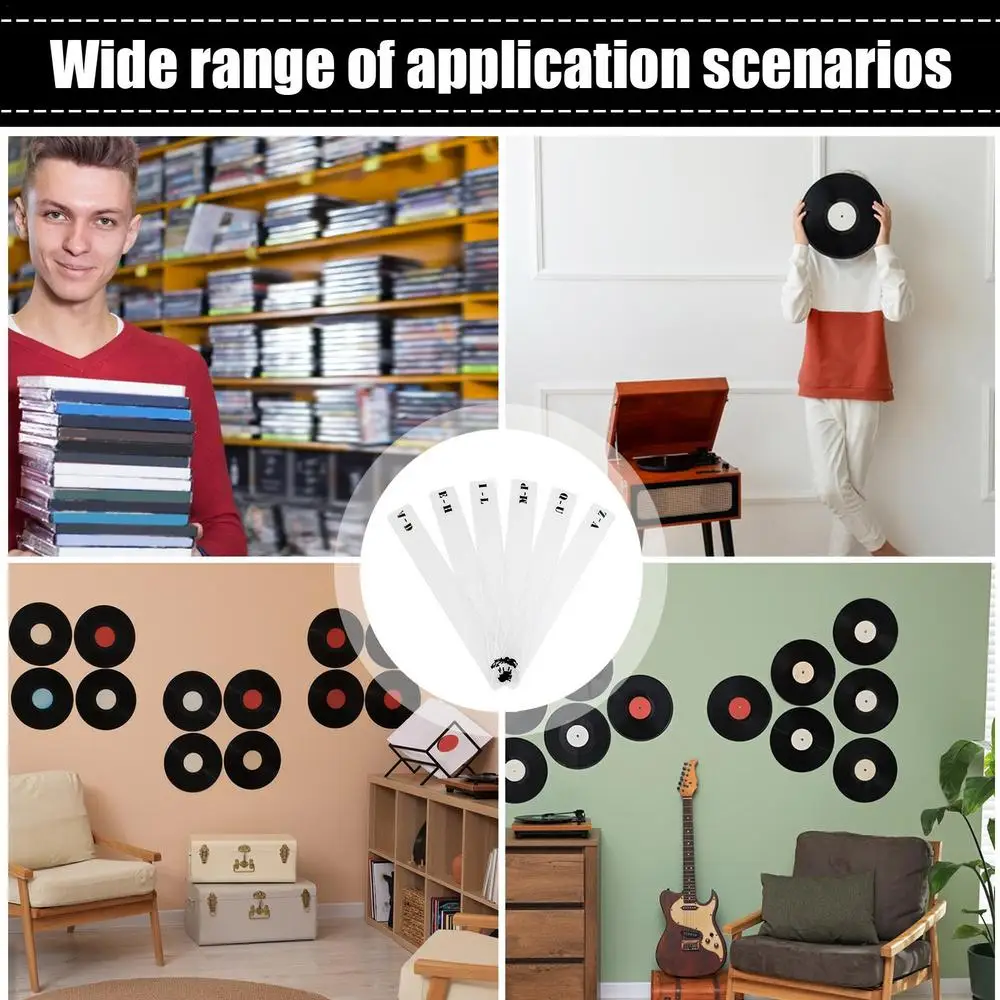 Acrylic Record Dividers 6Pcs Music Classification Cards Record Holder Organizer Guides Alphabet Separator Media Dividers For