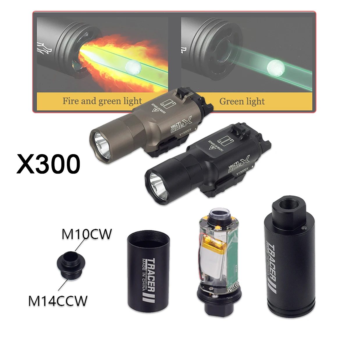 

Металлическая фотовспышка Surefire X300 X400 фотовспышка подходит для рельсов 20 мм аксессуары для страйкбола трассировочный блок 14 мм CCW/10 мм CW