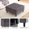33" Square Storage Ottoman Upholstered Ottoman Coffee Table with Lift Top Cafe Table with Storage for Living Room 5