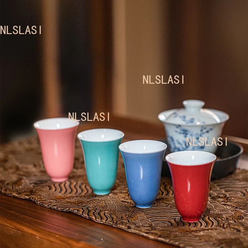 1pcs 50ml Ceramic Fragrance Cup Home Hand-painted Tea Cup Personal Tea Set Chinese Underglaze Colored Cups