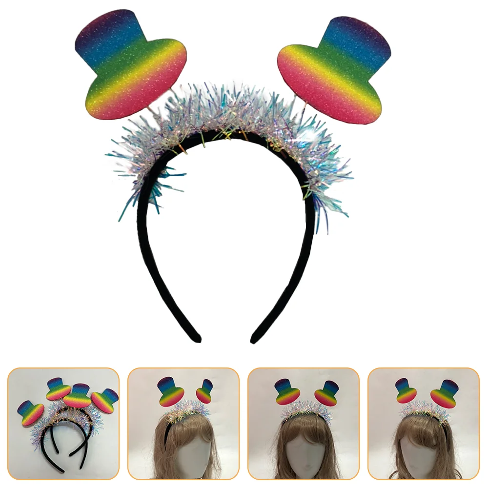 

Colorful Hat Design Headband Party Hair Band Rainbow Color Hairband for Party