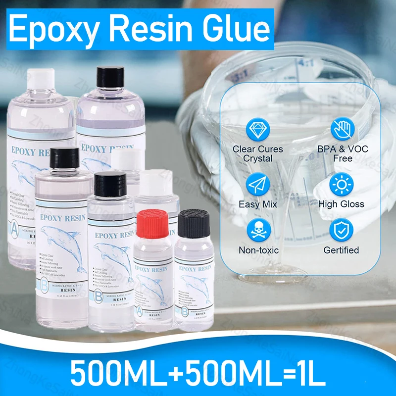 1:1 Crystal Clear Epoxy Resin Kit Bubbles Free & High Gloss Art Resin  Supplies for Coating and Casting Craft DIY Jewelry Making - AliExpress