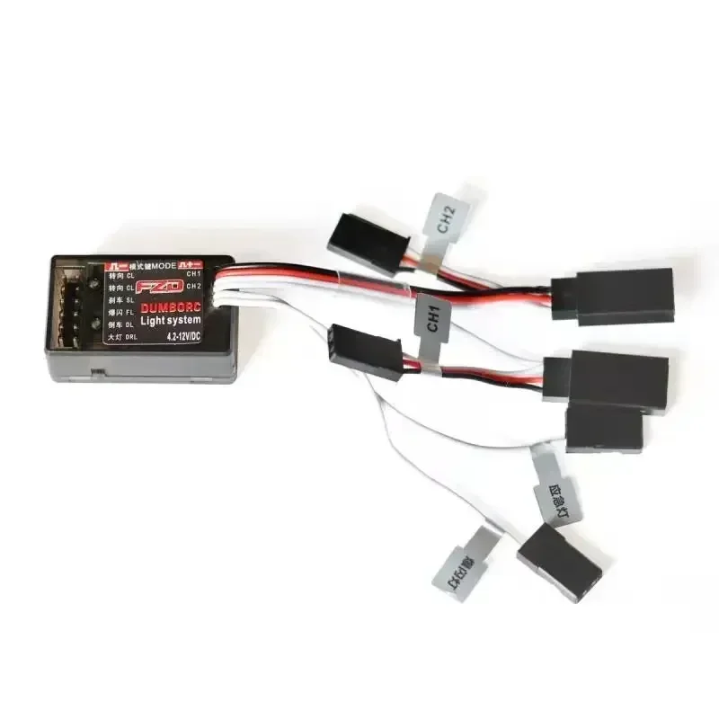 DUMBORC RC Car FZD Simulation Light Controller 12 LED System Kit for 1/10 1/8 Truck Drift TAMIYA CC01 4WD Axial SCX10
