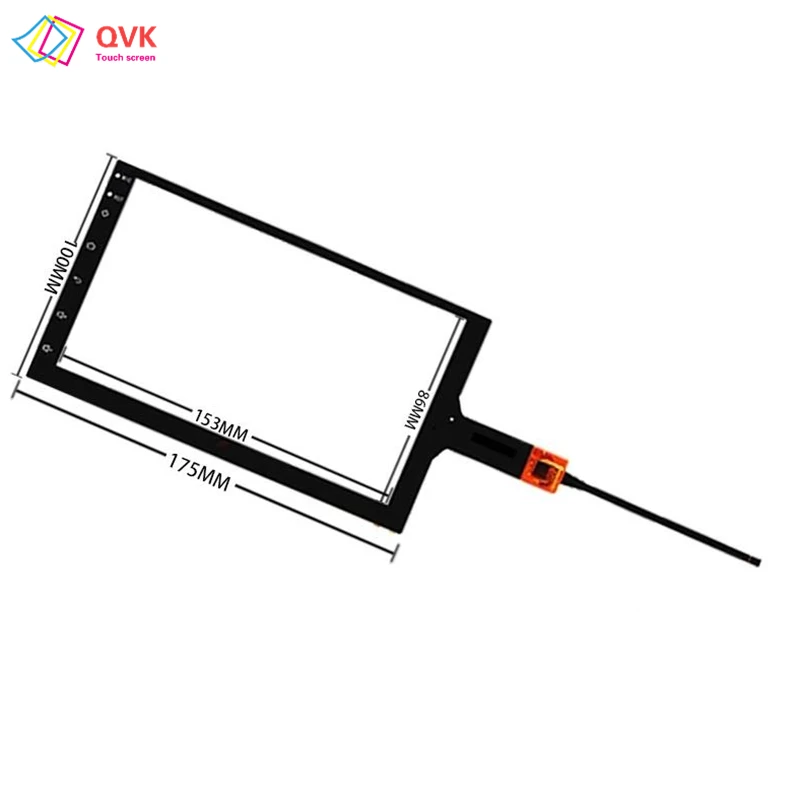 

QVK 7inch Black P/N 2002GTFPC radio multimedia player capacitive touch screen digitizer GT911 GT915 GT9157 174*100mm