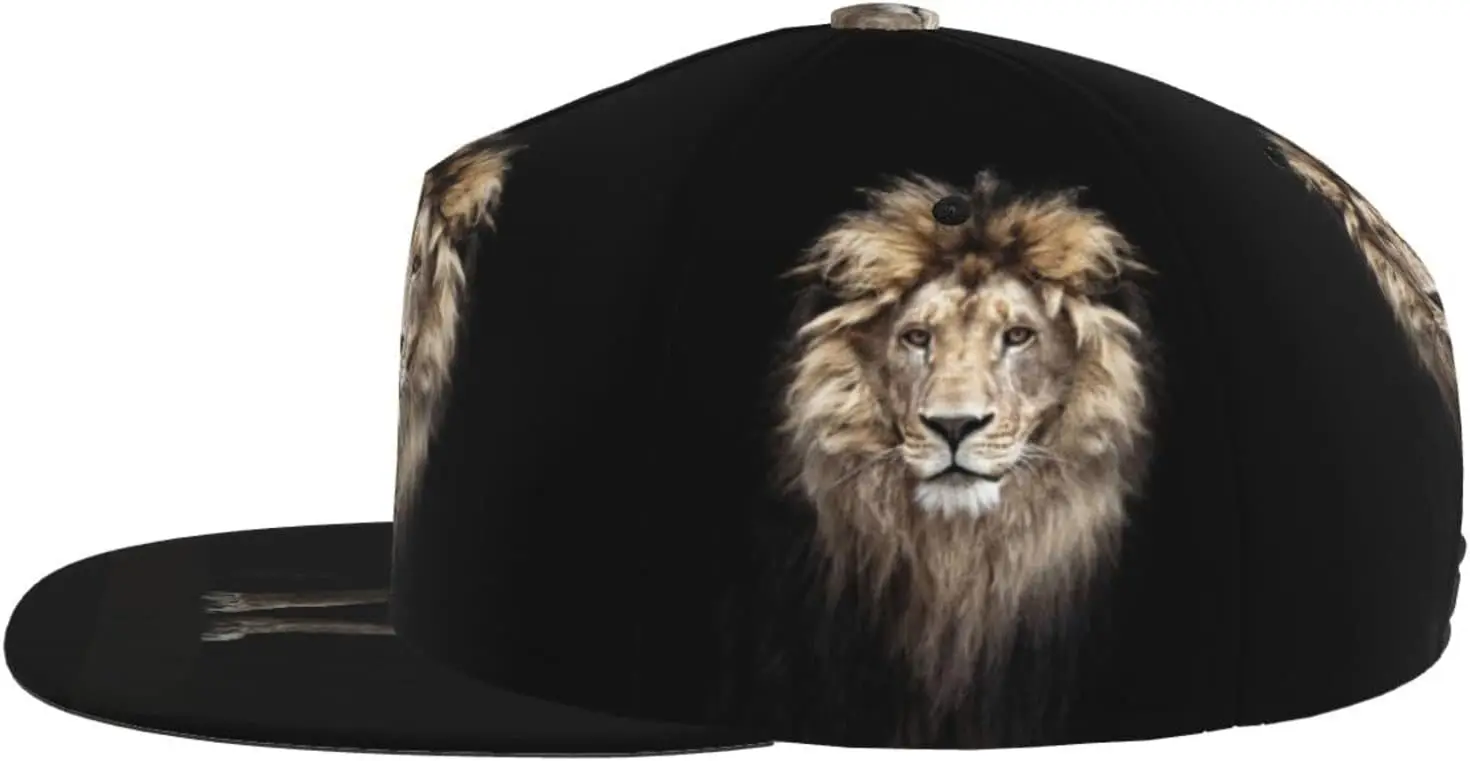 قبعة بيسبول الأسد قبعة رائعة عصرية بحافة مسطحة وقبعات قابلة للتعديل على شكل حيوانات للرجال