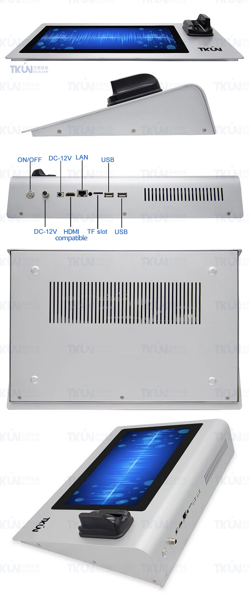 TKUN 10.1/11.6 Inch Finger Vein Fingerprint Recognition Android Tablet Computer - Wall-mounted All-in-one Installation Description Image.This Product Can Be Found With The Tag Names Barebone Mini PC, Computer Office, Finger vein fingerprint recognition