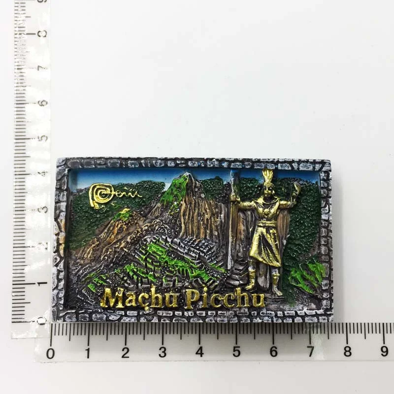 マチュピチュ遺跡観光用お土産樹脂冷蔵庫マグネット、高級ギフト