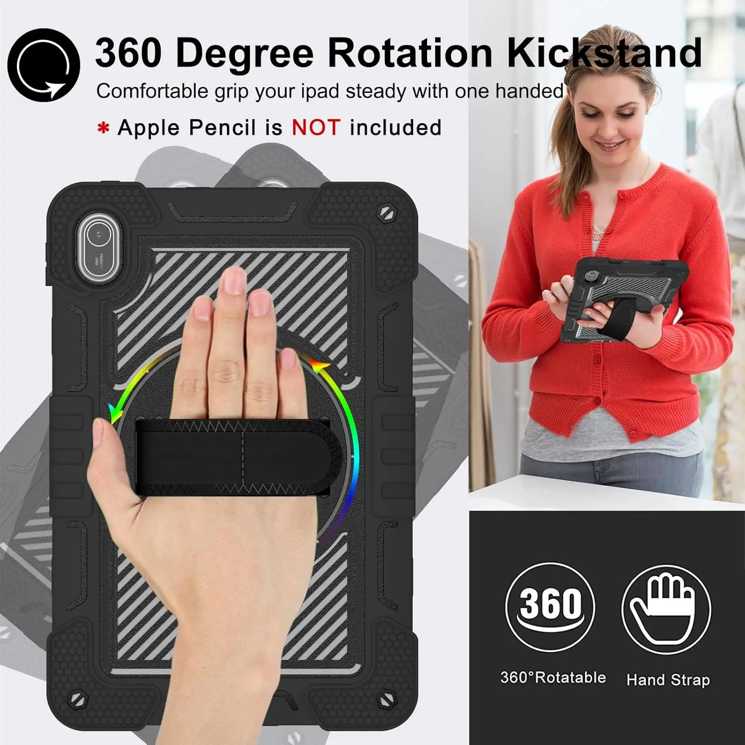 Children's Shockproof Tablet Case with Kickstand & Shoulder Strap, Compatible with 2024 and 10.4-inch Models