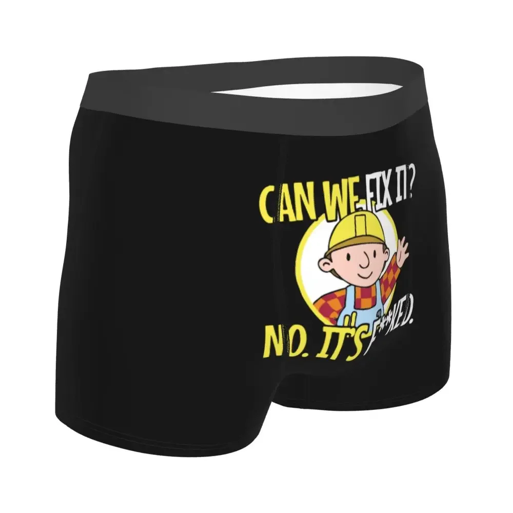 Bob The Builder Men's Underwear Can We Fix It Funny Repair Boxer Shorts Panties Funny Breathable Underpants for Male Plus Size