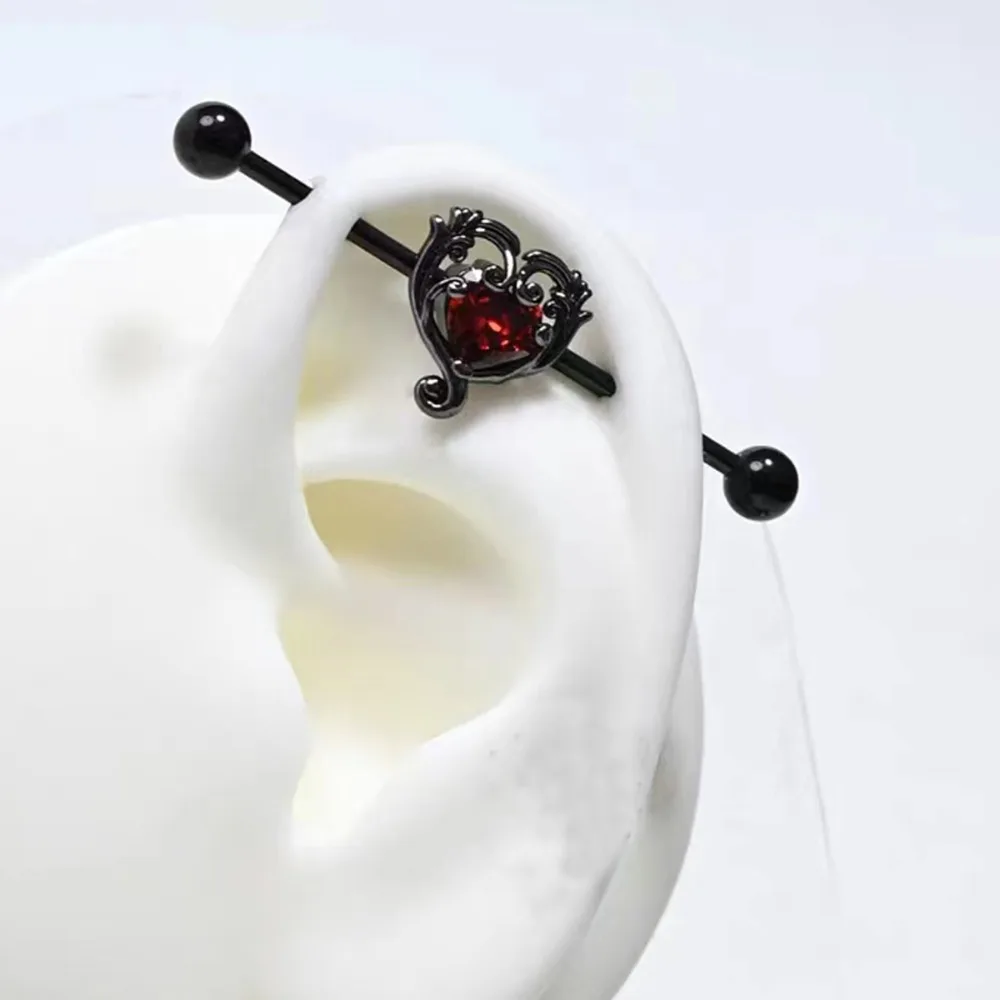 1PC Baroque Industrial Piercing Barbell Gothic Dark