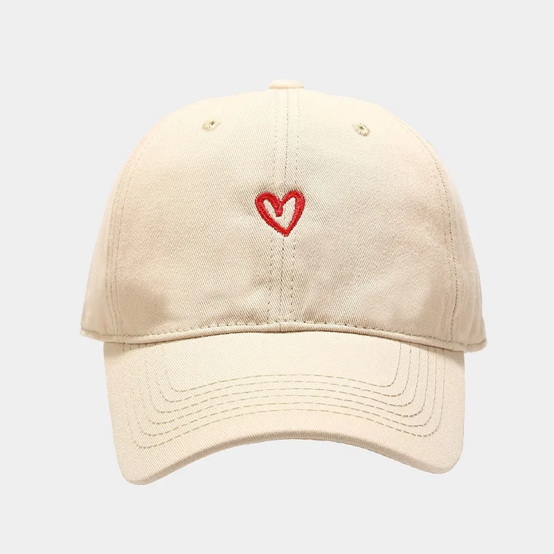 Unisex Men‘s Baseball Cap Men Women 2022 Summer Cotton Heart Embroidery Snapback Trucker Hat Dad Caps Gorras Hombre Present 3