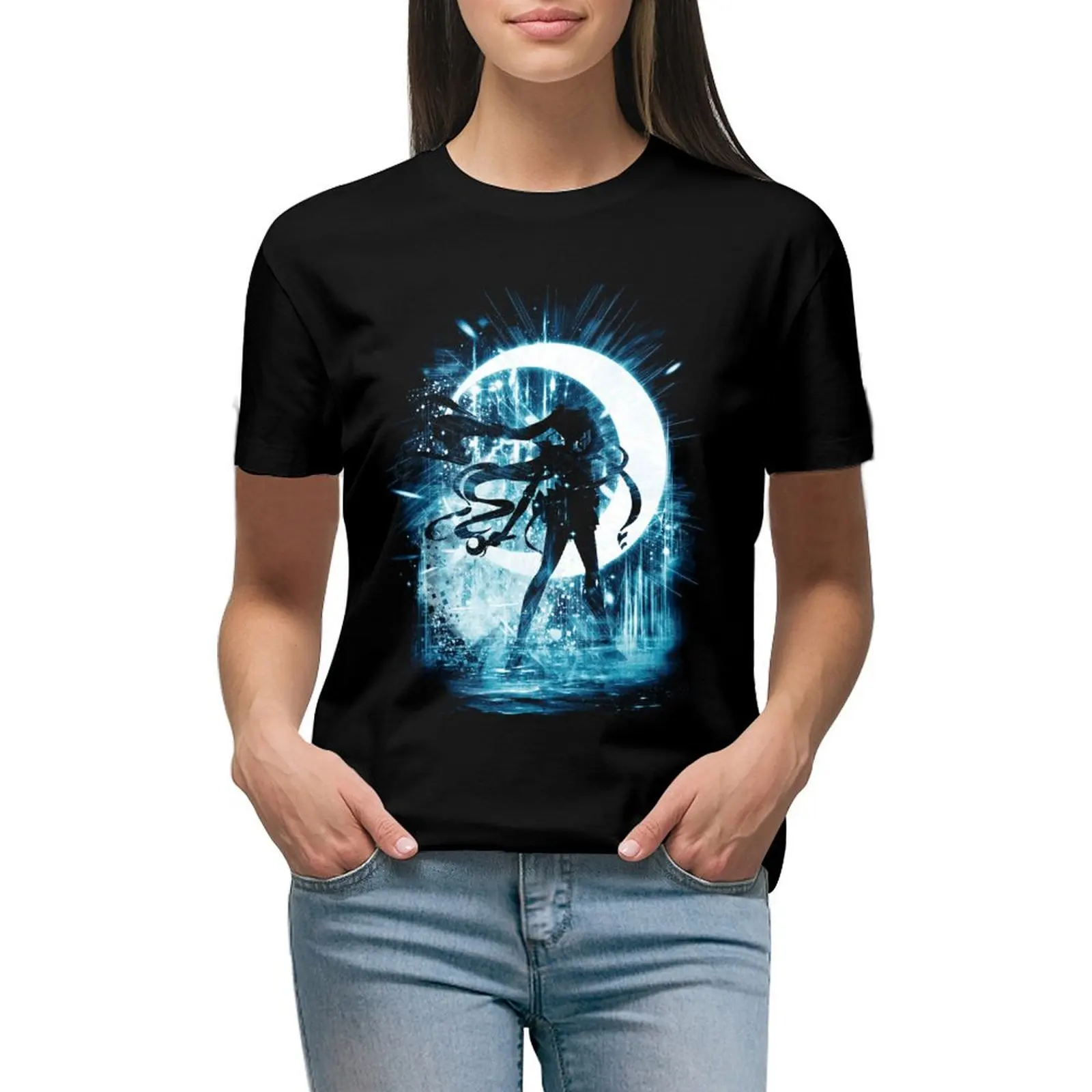 

moon storm T-Shirt shirts graphic tees summer clothes anime clothes tees cute t-shirts for Women