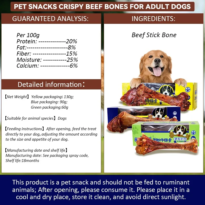 Crispy Beef Dog Bones Natural Snacks for Pets