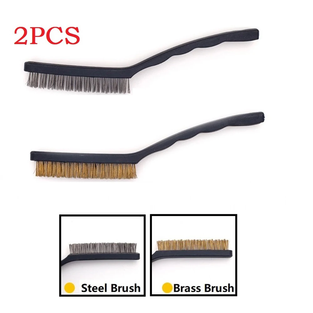 2PCS 9 Inches Wire Brush Brass Steel Brushes Rust Remover Cleaning Polishing Grinder Industrial Rust Removal Brush Hand Tools