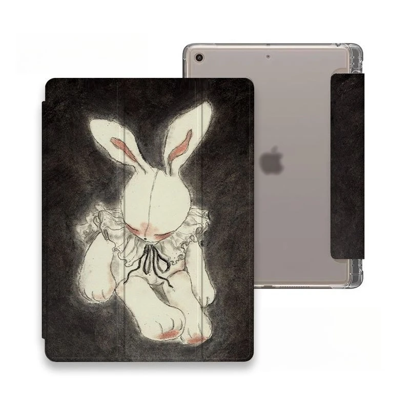 Enhanced Rabbit Pencil Slot Tablet Case with Stand & Protection Sleeve