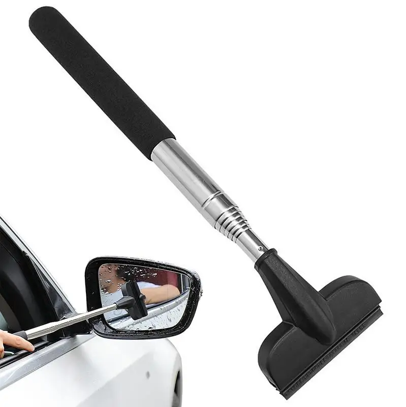 Retractable Rear View Mirror Wiper Car Window Squeegee With Retractable