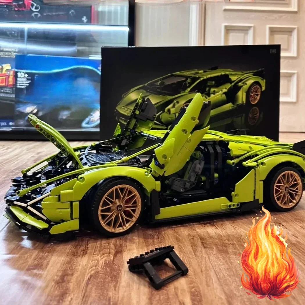 그린 스포츠카 MOC 빌딩 블록 키트 1:8 스케일 스포츠카 모델 장난감 (파워..