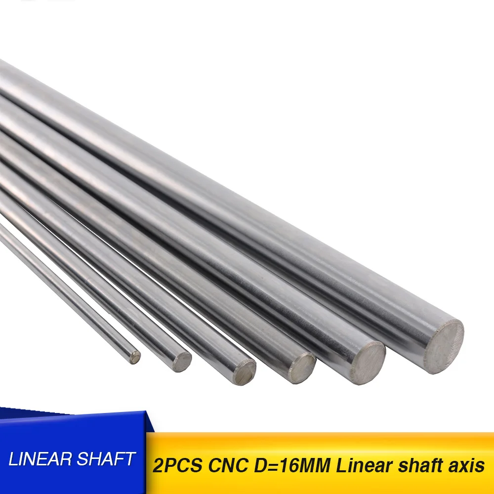 Linear Shaft 100 200 300 400 500 600 Mm 3d Printer 2pc 16mm Cylinder Liner Rail Linear Shaft Axis Cnc Parts - Shafts