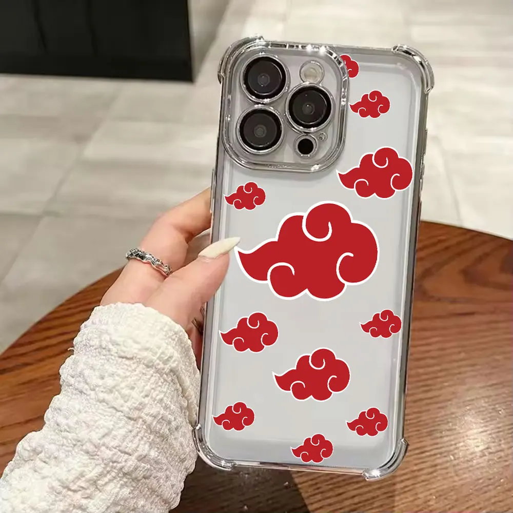 Akatsuki Red Clouds Shockproof Clear Silicone Phone Case