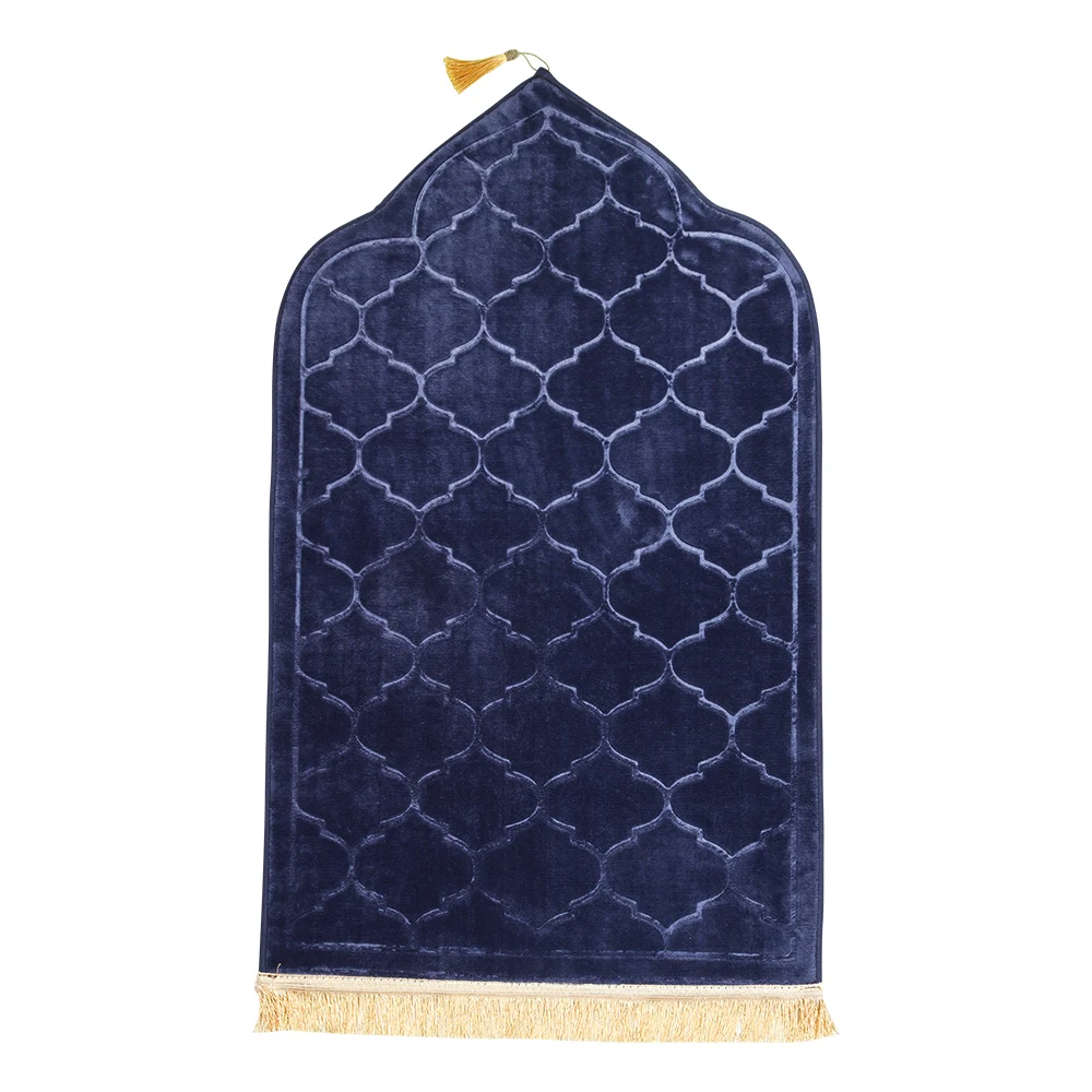 Elegant Non-Slip Portable Prayer Rug - Soft Embossed Flannel Mat