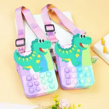 

Cute Kawaii Dinosaur Flamingo Wallet Pop Fidget Toys Push Bubble Anti-Stress Anime Squishy Sensory Gift Squeeze Toy for Kids