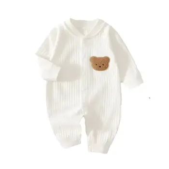 3-9 Months All Seasons Cute Infant Newborn Baby Romper Baby Boy Girl Cartoon Bear Cotton Jumpsuit 1
