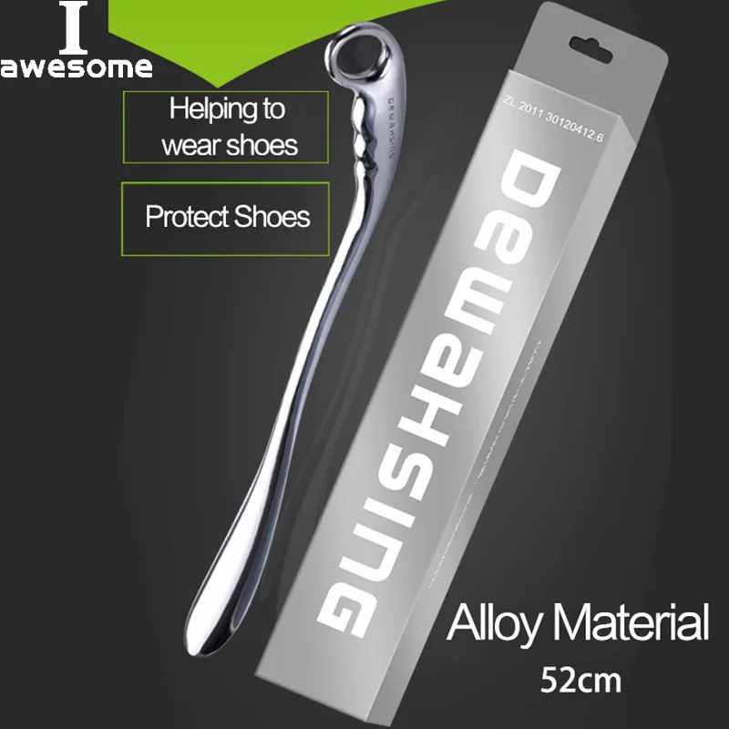 Professional Metal ShoeHorns Long Handle 52cm Length Alloy For Convenient Wearing Shoes Horn Leather High Heel Hanging Spoon shoe horn