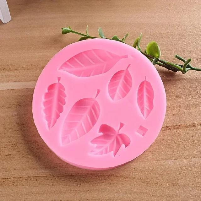 Leaf Shaped Kitchen Baking Tools 6 Holes Silicone Molds with Chocolate Molds Sugar Flipping Cake Decoration Molds Accesories 2