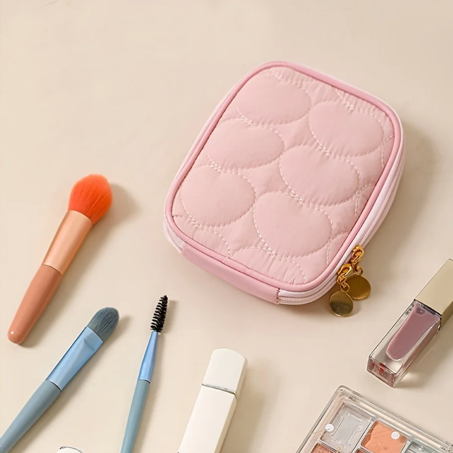 Portable Makeup Pouch for Touch-Ups, Mini Lipstick Cosmetics Storage Bag, Large Capacity Multifunctional Organizer, Toiletry Bag 4