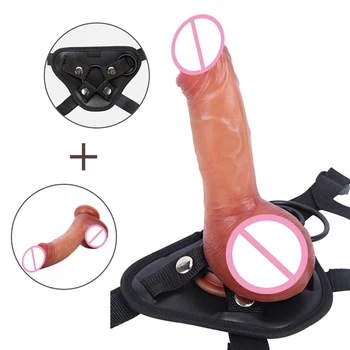 Lesbian Strapon Penis Knot Ejaculation Realistic Squirting Dildo For Women Masturbator Silicone Fake Big Dick SM Sex Toy Product 5