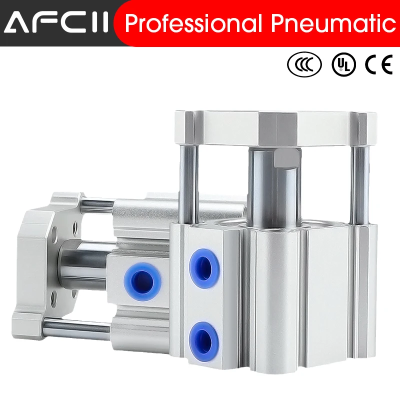 

CQMB SMC Type CQMB20/25/32 No Magnet Stroke 5-100mm Thin AIR Cylinder Double Acting Guide Rod Compact Pneumatic Cylinder