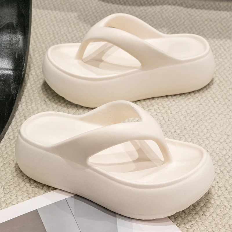 Non-slip Beach Flip Flops Women Summer Clip Toe Thick Bottom Cloud Slippers Woman 2025 Soft Sole Platform Sandals Slides Female 6